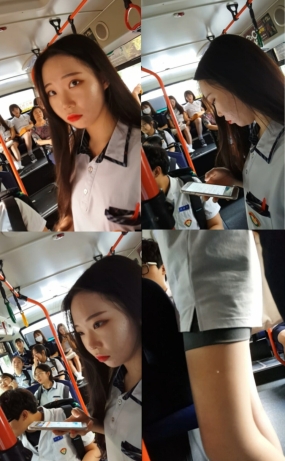 버스 여학생 초근접(원본)