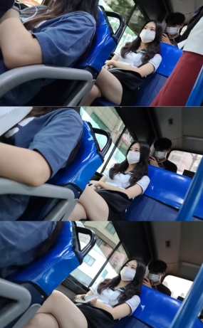 버스 파란의자 존예고딩 소리무